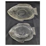 (2) Glass Fish Serving Ware Duo