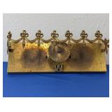 Vintage Brass Mantle Shelf with Swags & Outlet