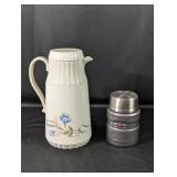 (2) Beverage Containers ï¿½ Floral Pitcher and