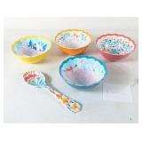 (5) The Pioneer Woman Melamine Bowl and Spoon Set