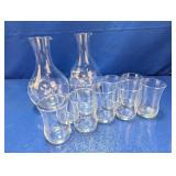 (1) Glass Carafe Set with 8 Glasses