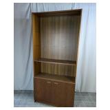 (1) Tall Wooden Bookshelf with Cabinet