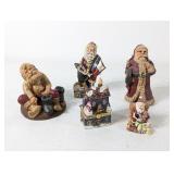 (5) Santa Figurine Collection