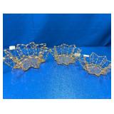 (3) Gold Wire Star-Shaped Basket Set