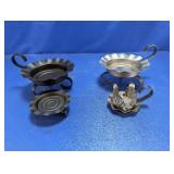 (4) Assorted Metal Candle Holders