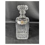 Vintage Crystal Decanter w/Silver-Plated Tag