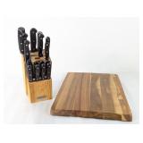 (2) Knife Block Set & Cutting Board