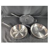 (3) All-Clad and Regal Stainless Steel Pans