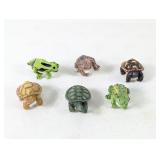 (6) Assorted Turtle and Frog Figurines