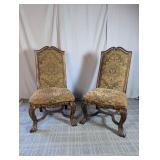 (2) Antique-Style Upholstered Chairs