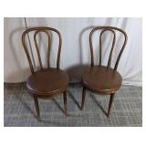 (2) Shelby Williams Bentwood Chairs w/ Leather