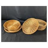 (8+) Round Woven Serving Trays