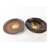 (2) Decorative Brown & Gold Bowls Set