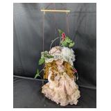 Vintage Victorian Style Porcelain Doll on Swing