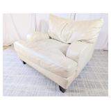 Bernhardt Contemporary Cream Leather Armchair