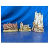 (3) Miniature Collectible Buildings Set