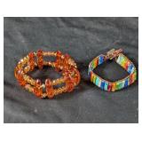 (2) Colorful Beaded Bracelets