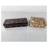 (2) Decorative Trinket Boxes ï¿½ Shell & Wood