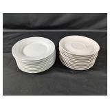 (19) White Ceramic Side Plate Set