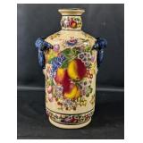 (1) Vintage Ceramic Vase with Fruit and Floral