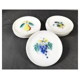 (10)Vintage Milk Glass Dessert Plates Bundle