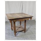 Vintage Oak End Table with Shelf