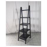 Black Wooden Ladder Shelf