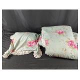 (2) Floral Comforter and Pillow Sham