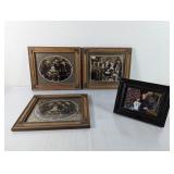 (4) Framed Photos in Rustic Wood Frames