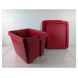 (3) Sterilite Red Storage Bins with Lids