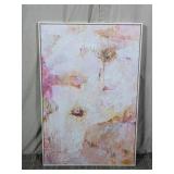 Abstract Soft Pastel Floral Painting Framed Canvas