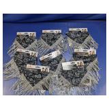 (8) Adult One Size Halloween Black Blingy Bandanas