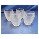 (4) Clear Hobnail Glass Tumblers