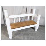 (1) Rustic White Wooden Bench