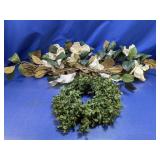 (1) Decorative Greenery Set ï¿½ Wreath and Garland