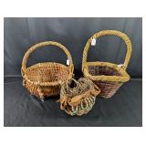 (3) Decorative Wicker Basket Collection