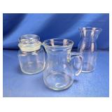 (3) Assorted Clear Glass Containers