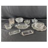 (9) Vintage Cut Glass Serving Pieces