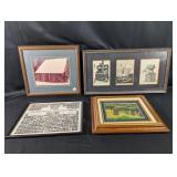 (4) Vintage Framery Gallery Mixed Art Collection