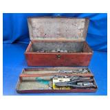 (1) Vintage Stack-On Metal Toolbox with Tools