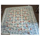 (1) Hand-Stitched Floral Quilt