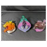 (3) Colorful Fish Wall Decor