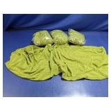 (3) Lime Green Waffle Weave Fabric Pieces