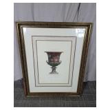 Ornate Urn Engraving - Framed Art