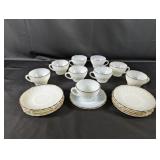 (18) Anchor Hocking Milk Glass Tea Set