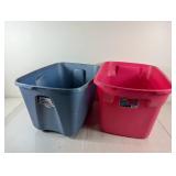 (2) Storage Bins ï¿½ Blue and Pink