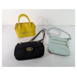 (3) Assorted Handbags ï¿½ Bebe, GG, and Crossbody