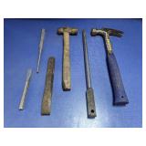 (6) Assorted Hammers and Chisels