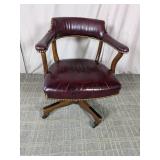 (1) Burgundy Leather Swivel Chair