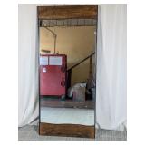 (1) Full-Length Mirror with Wood Accent Frame